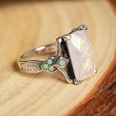 Iridescent Geometric Statement Ring
