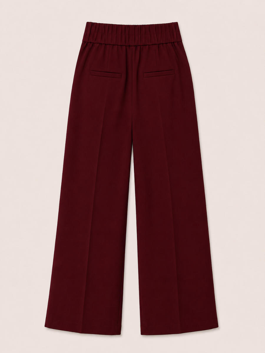 Gold-Button Wide-Leg Pantalon