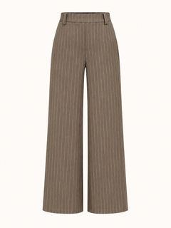 Pinstripe Wide-Leg Pantalon