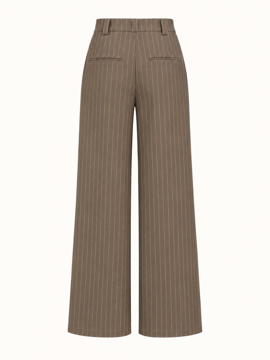 Pinstripe Wide-Leg Pantalon