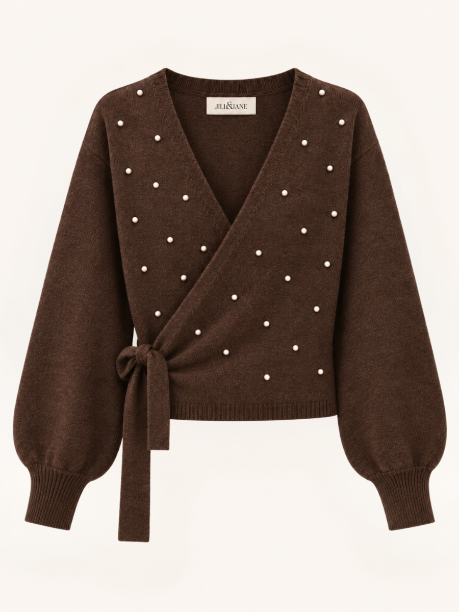 Pearl Embellished Wrap Vest