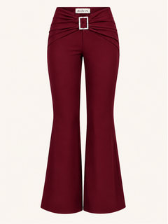 Ruched Buckle Flare Legging
