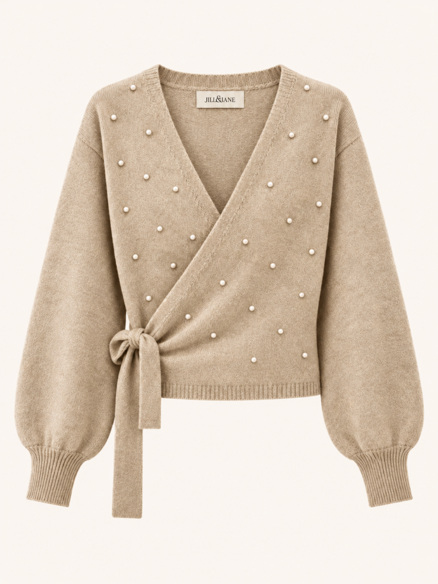 Pearl Embellished Wrap Vest