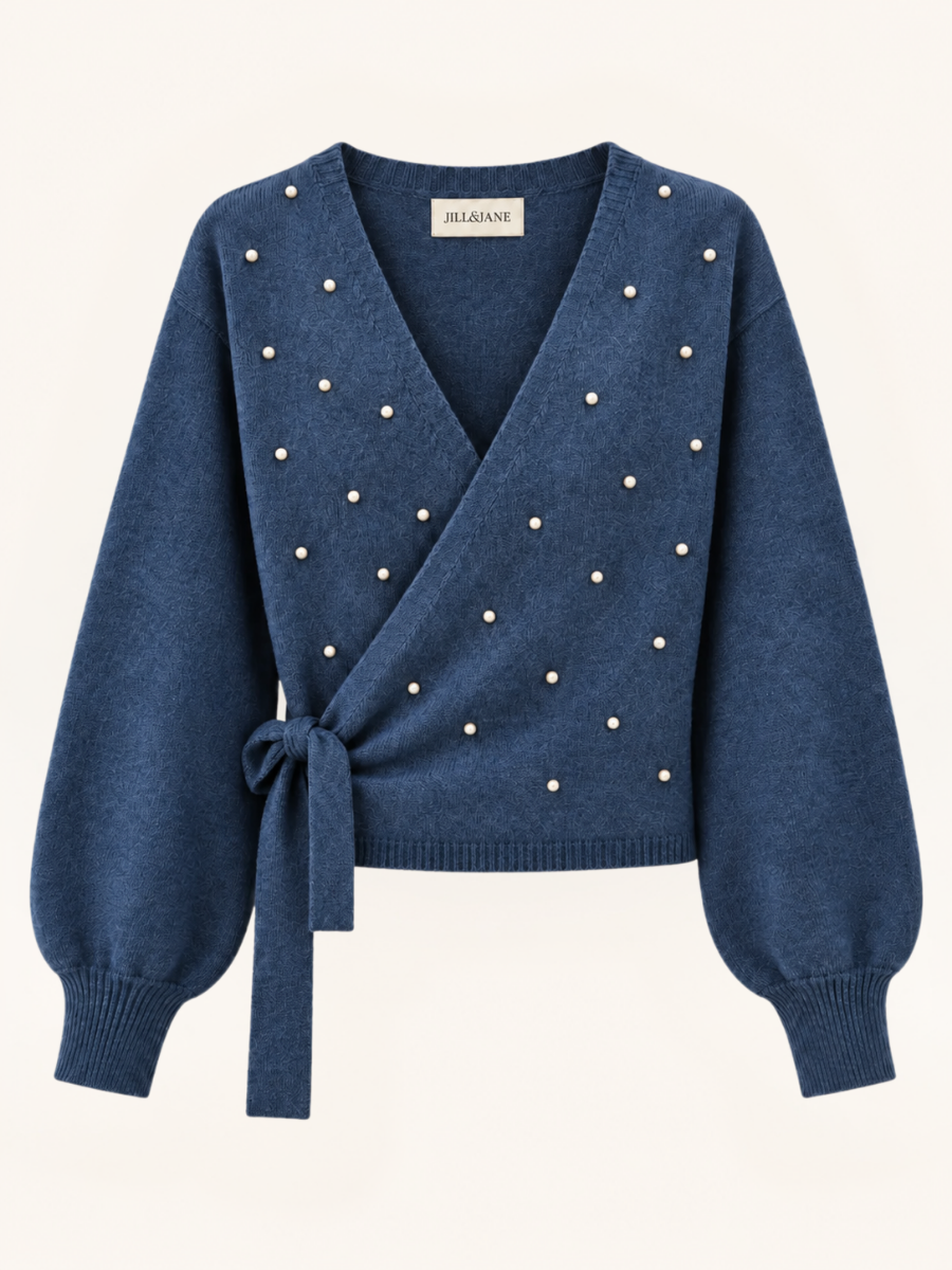 Pearl Embellished Wrap Vest