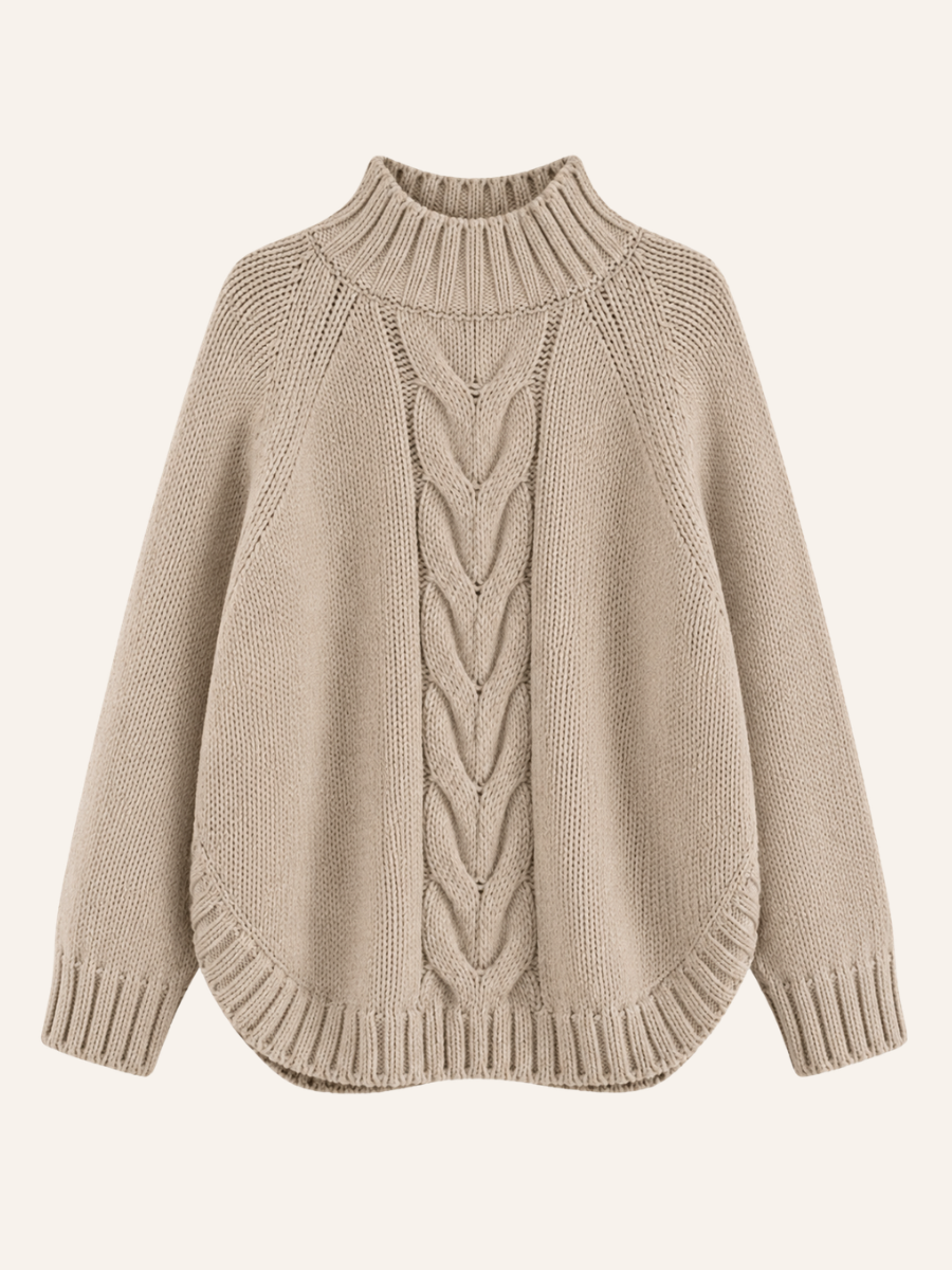 Cable Knit Mock Neck Sweater