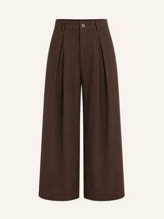 Pleated Wide-Leg Pantalon