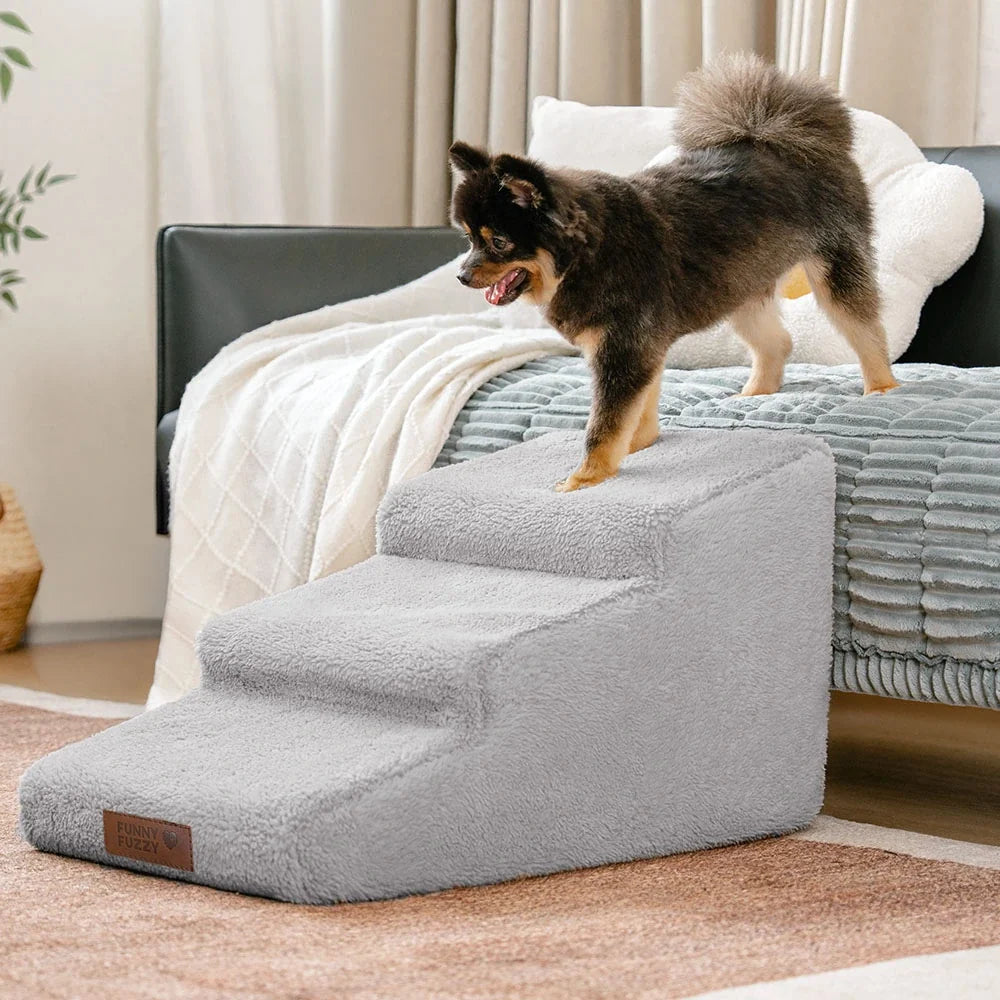 Teddy Hondentrap voor Bed & Bank – Zacht & Comfortabel
