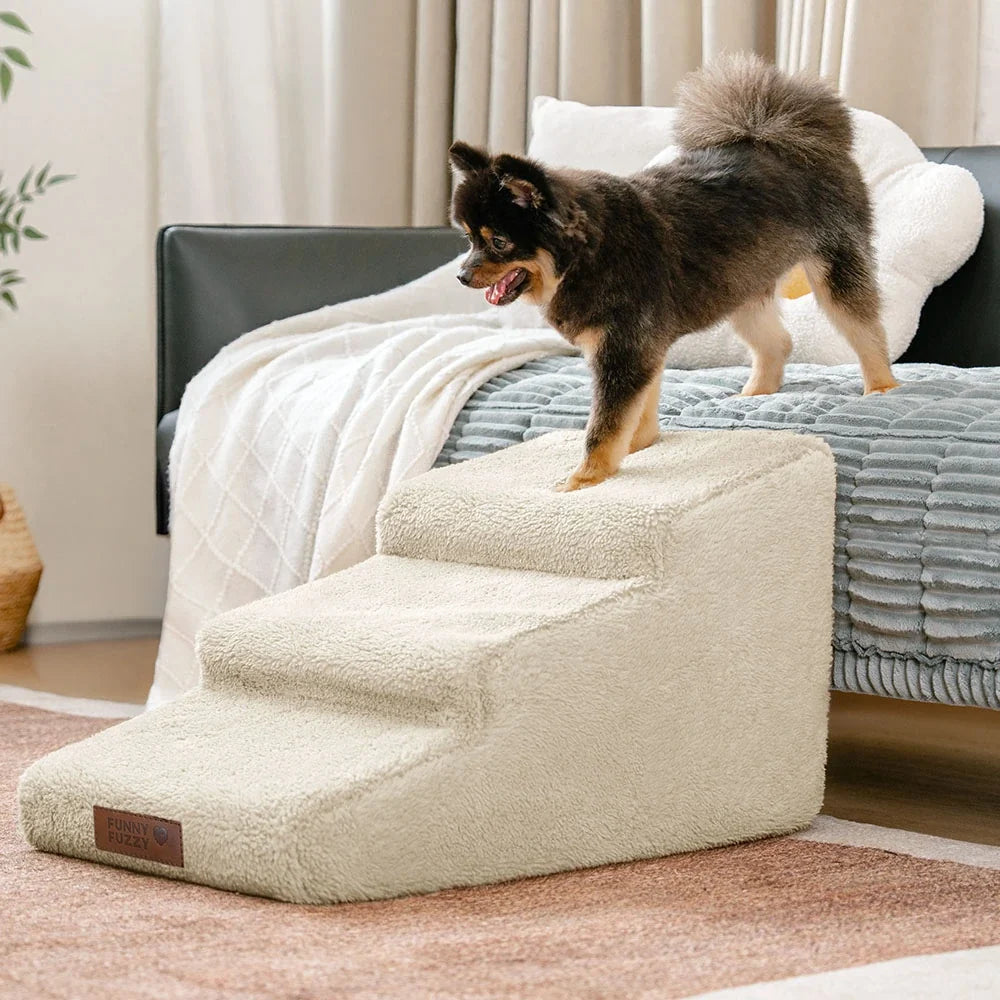 Teddy Hondentrap voor Bed & Bank – Zacht & Comfortabel