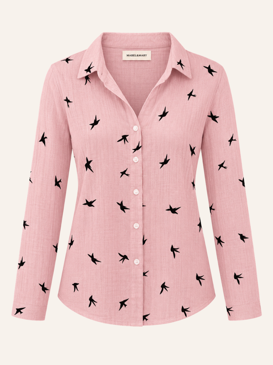 Bird Print Blouse