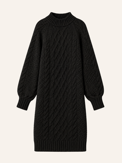 Cable Knit Turtleneck Sweater Jurk