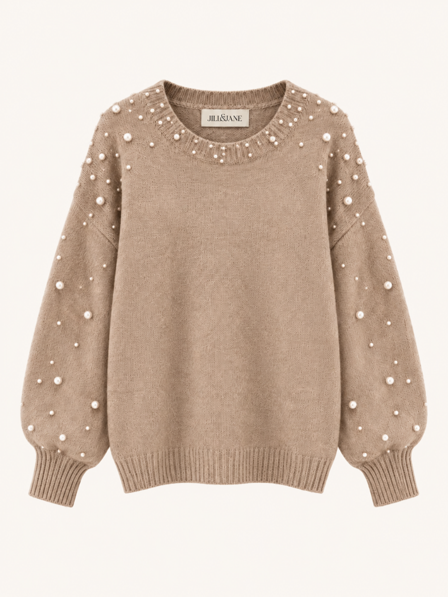Pearl Embellished Knit Sweater
