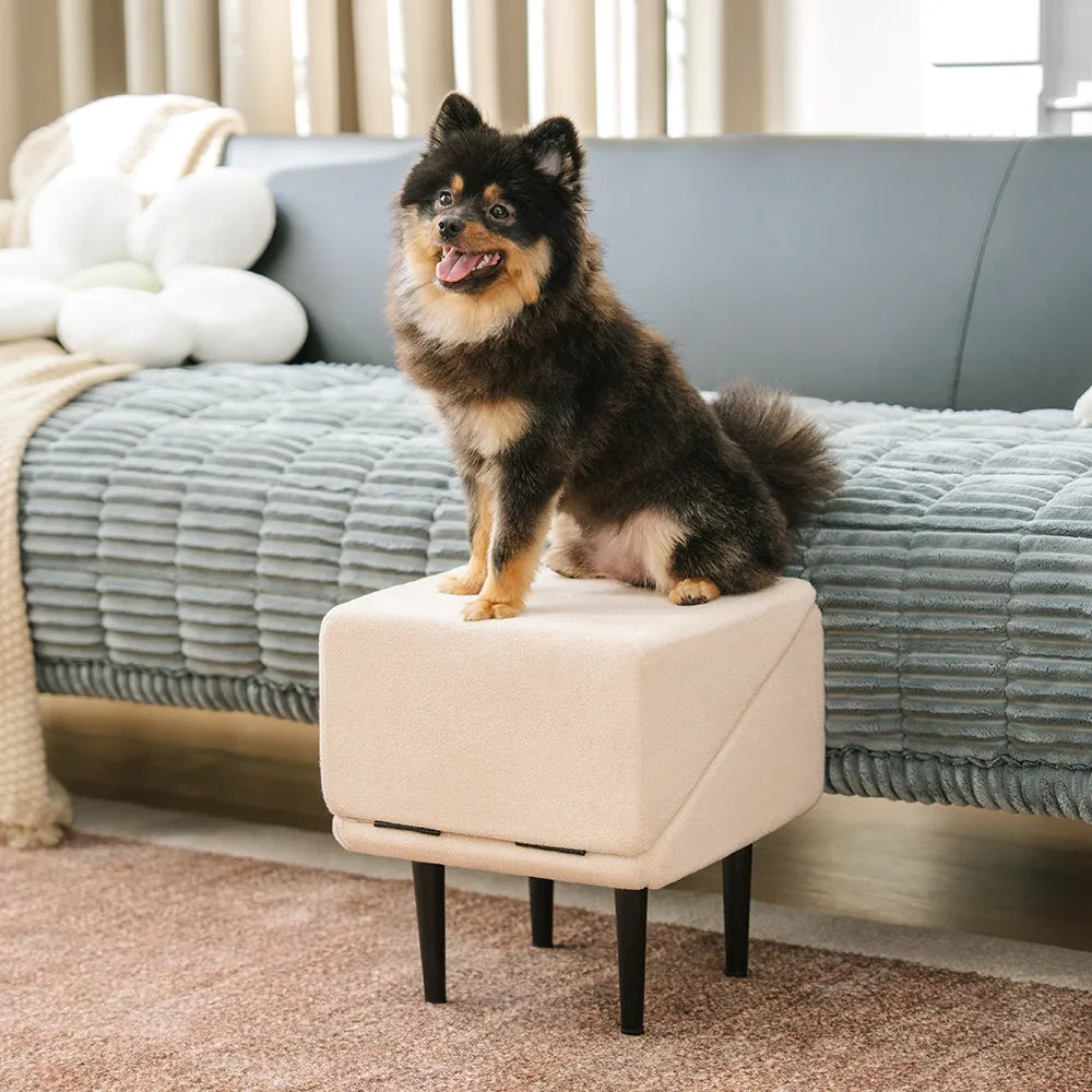 2-in-1 Houten Hondentrap & Loopplank voor Bed