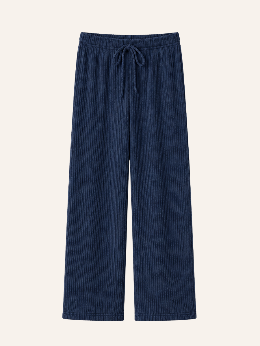 Ribbed Wide-Leg Comfortbroek