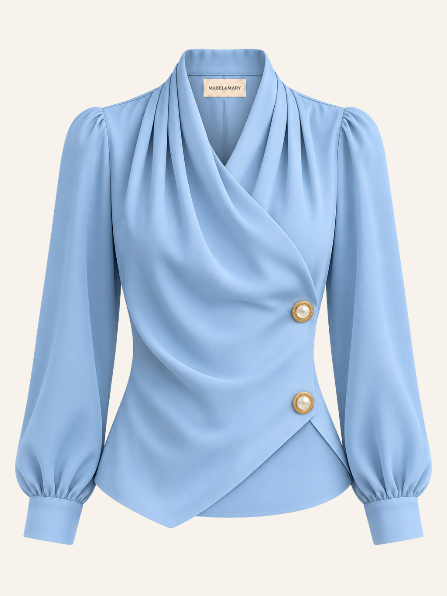 Adeline Draped Wrap Blouse