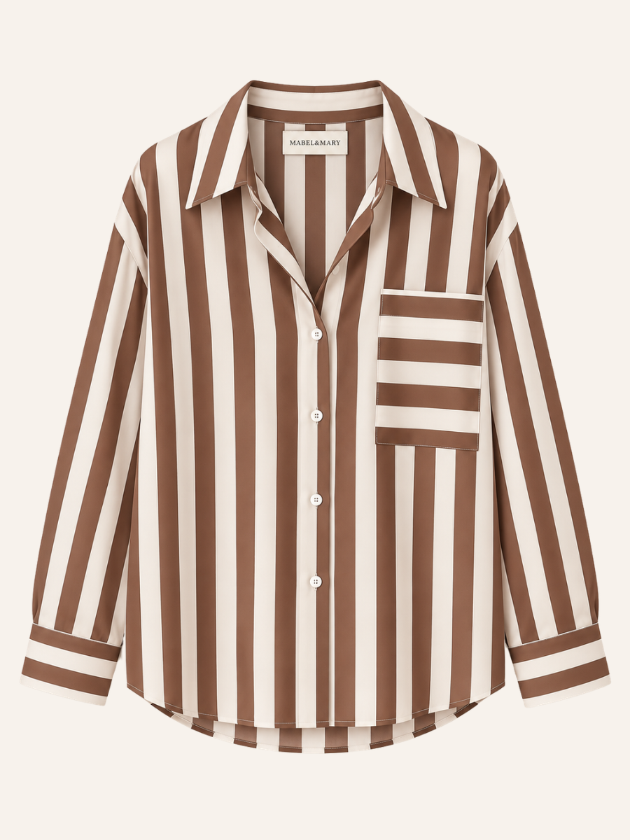 Striped Button-Up Blouse