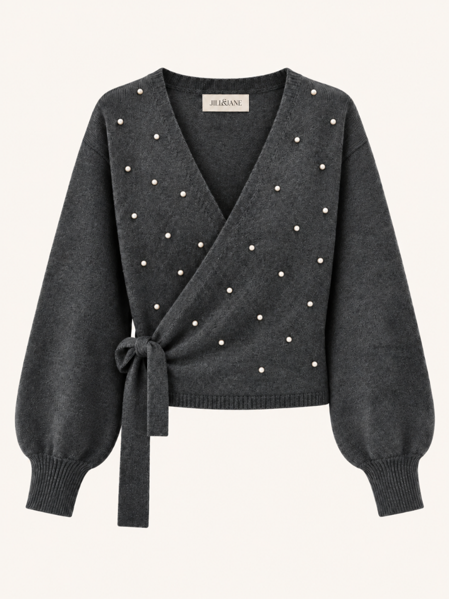 Pearl Embellished Wrap Vest