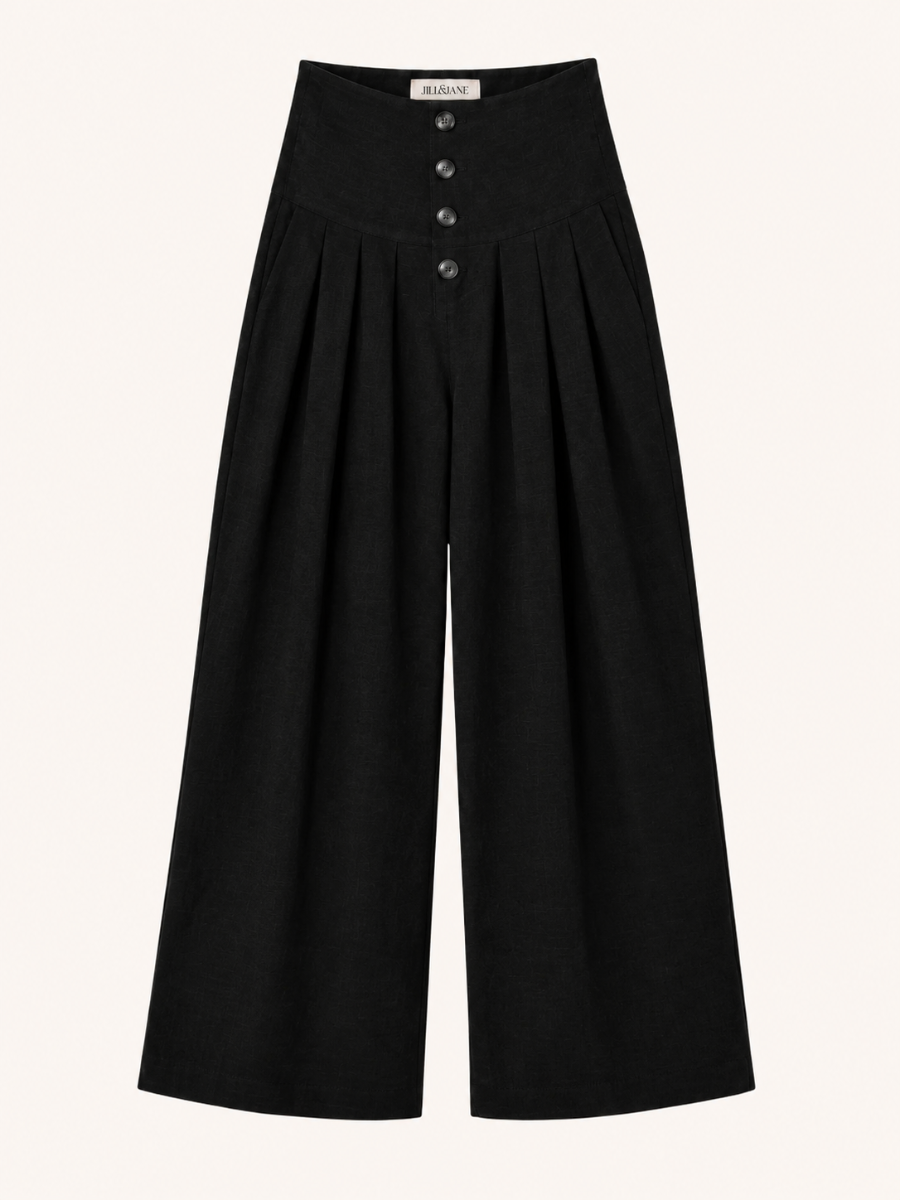 Button-Front Pleated Broek
