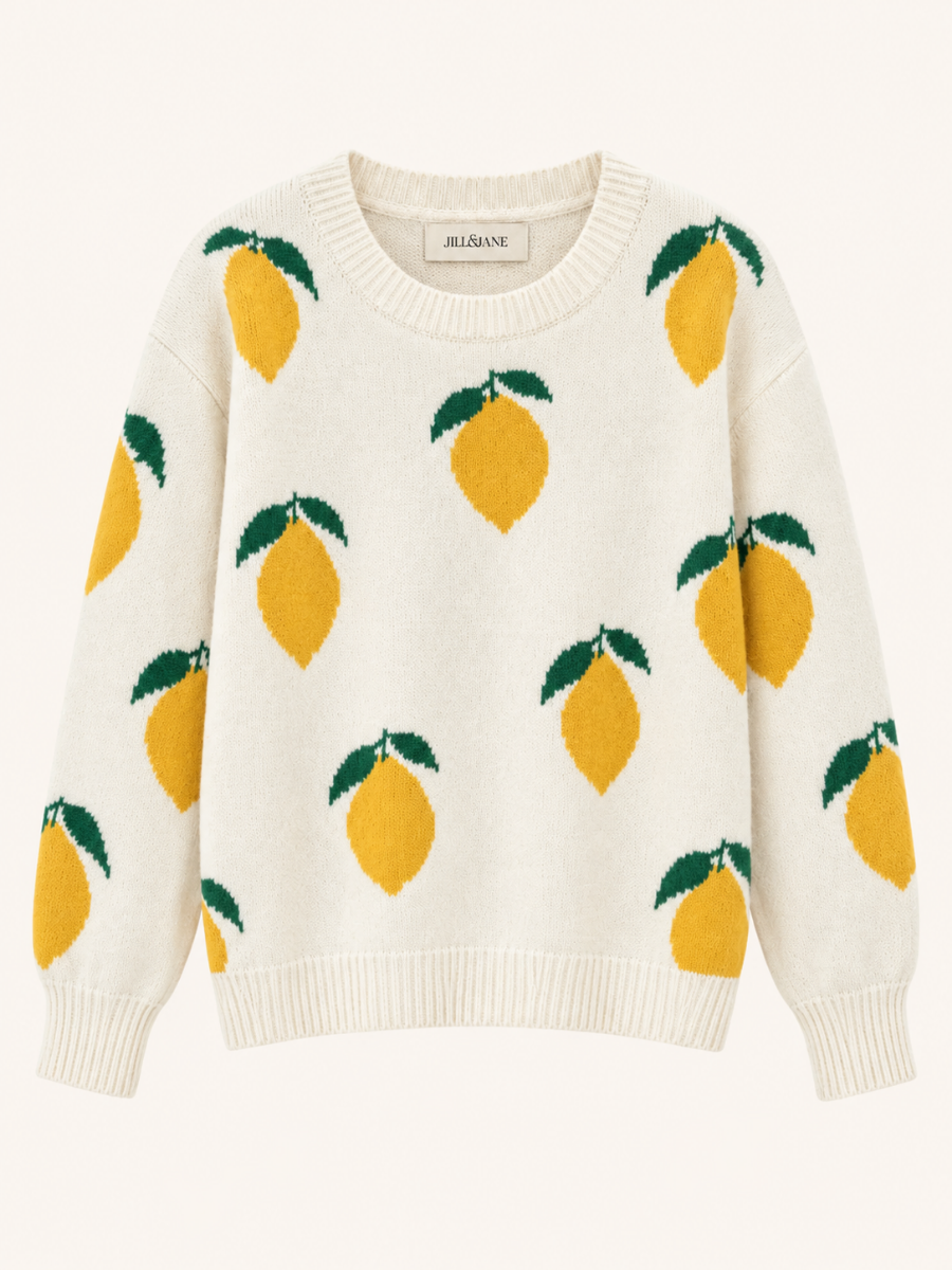 Lemon Print Knit Sweater