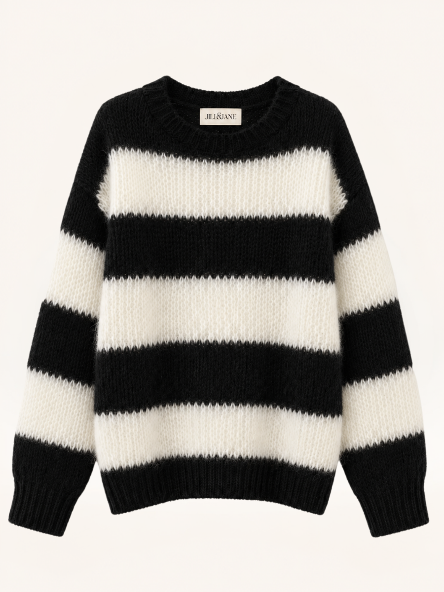 Textured Stripe Knit Sweater