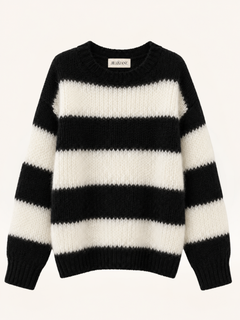 Textured Stripe Knit Sweater