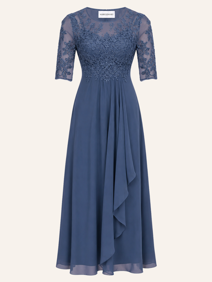 Floral Lace-Bodice Maxi Jurk