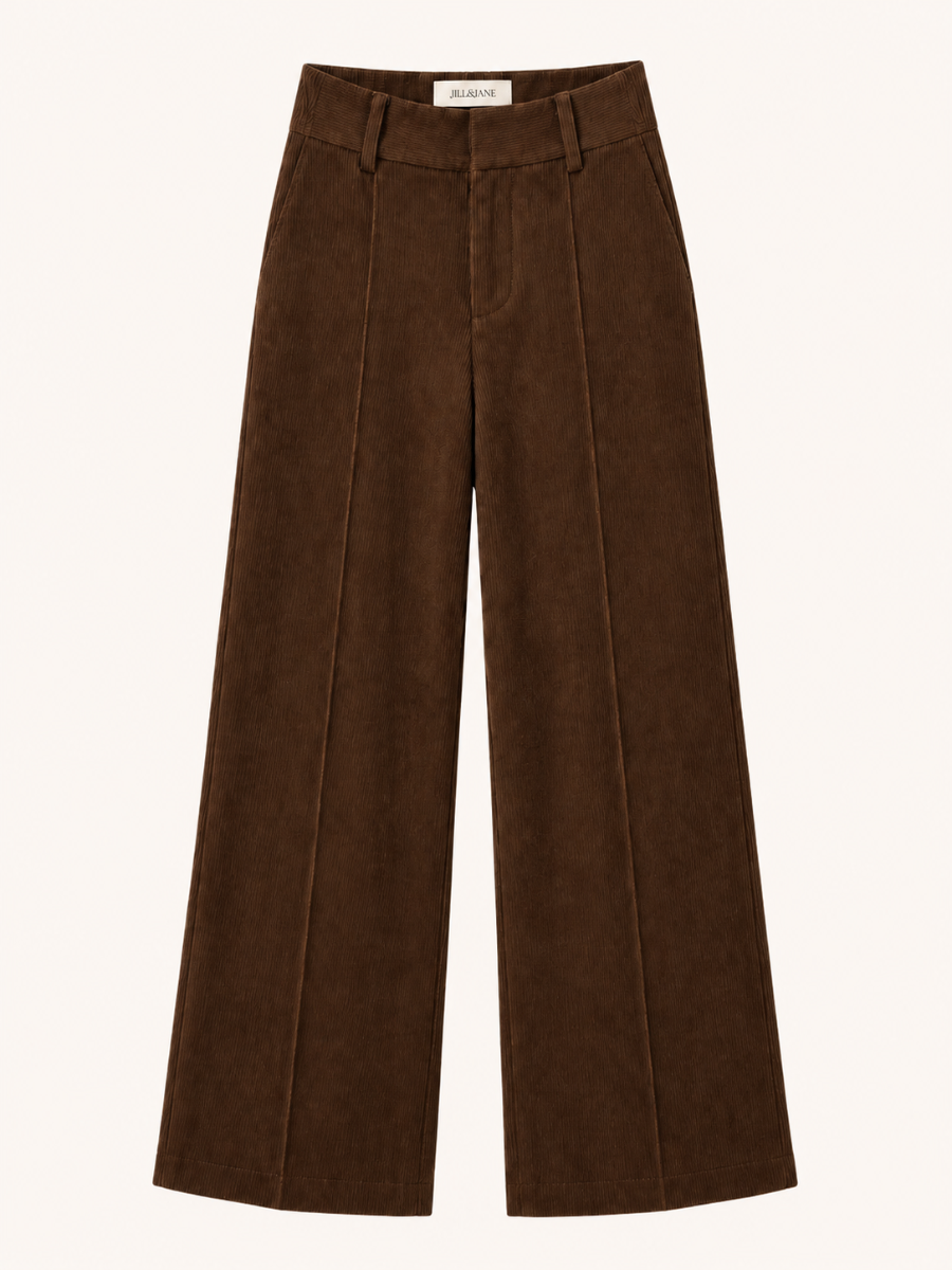 Ribbed Wide-Leg Jeans