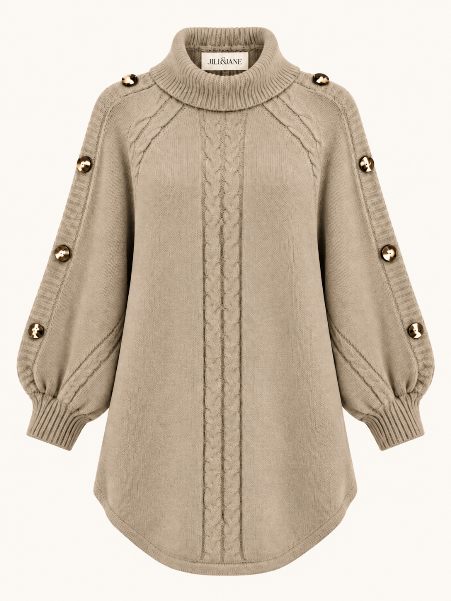 Cable Knit Poncho Sweater