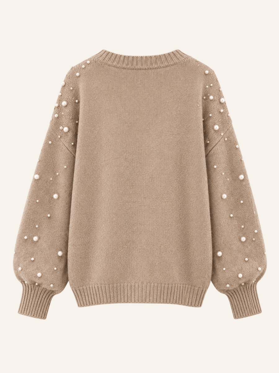 Pearl Embellished Knit Sweater