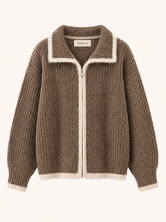 Contrast Trim Zip Vest