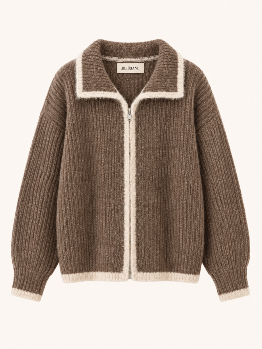 Contrast Trim Zip Vest