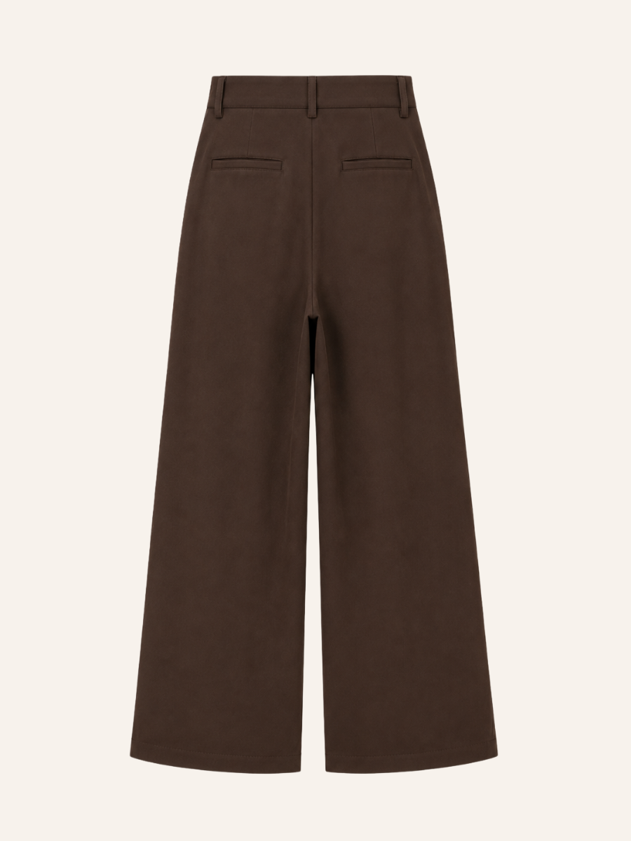 Pleated Wide-Leg Pantalon
