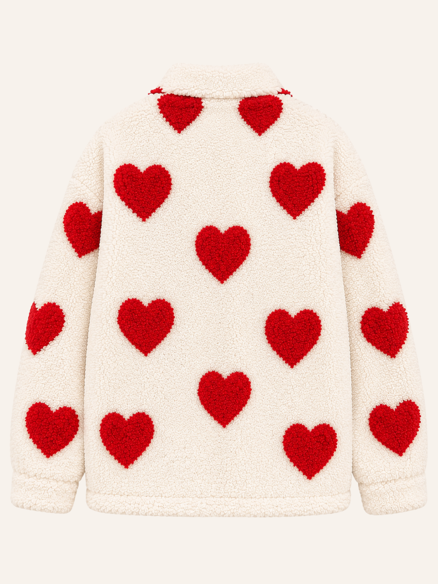 Heart Teddy Zip Donsjas