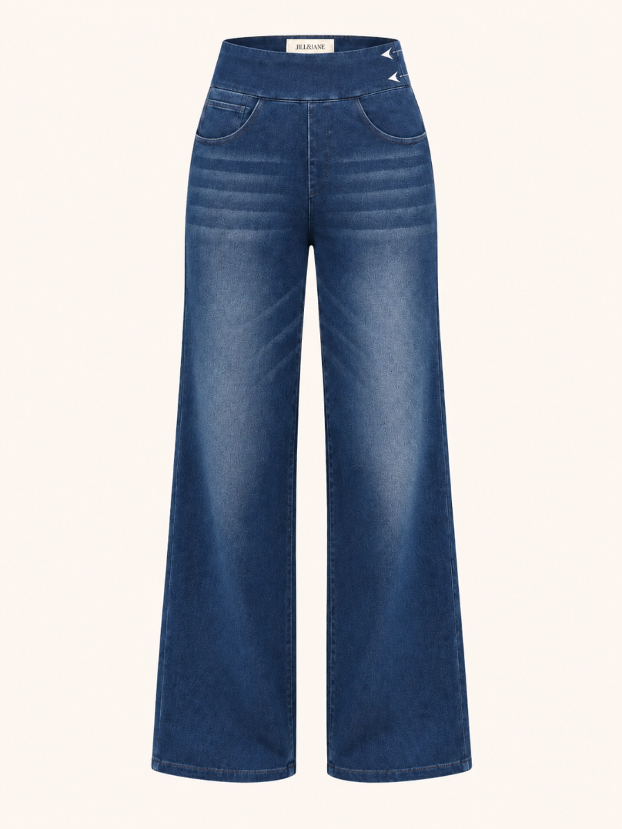 Side-Button Stretch Jeans