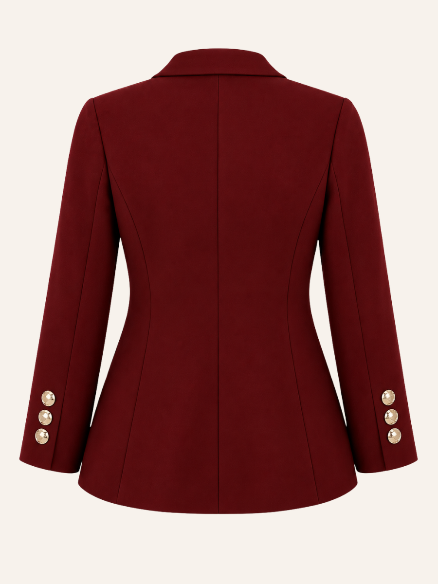 Gold Button Open-Front Blazer
