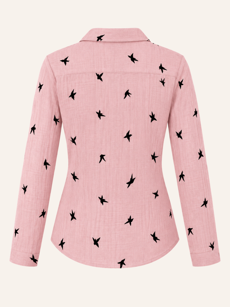 Bird Print Blouse