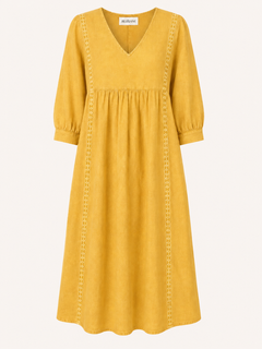 Lace-Trim V-Neck Maxi Jurk