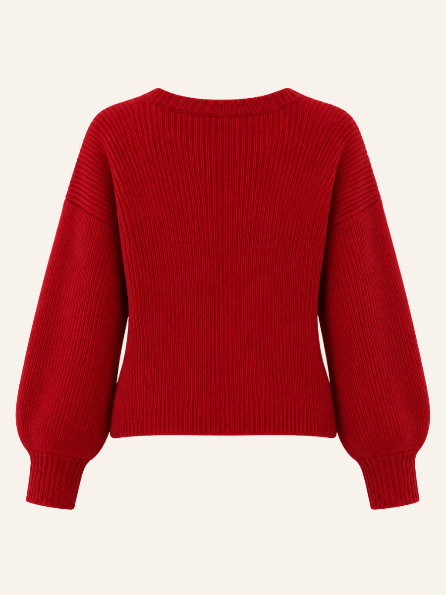 Wrap-Front Knit Sweater