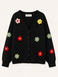 Floral Appliqué Knit Vest