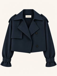 Cropped Trench Button Jas