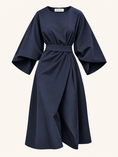 Belted Puff-Sleeve Jurk