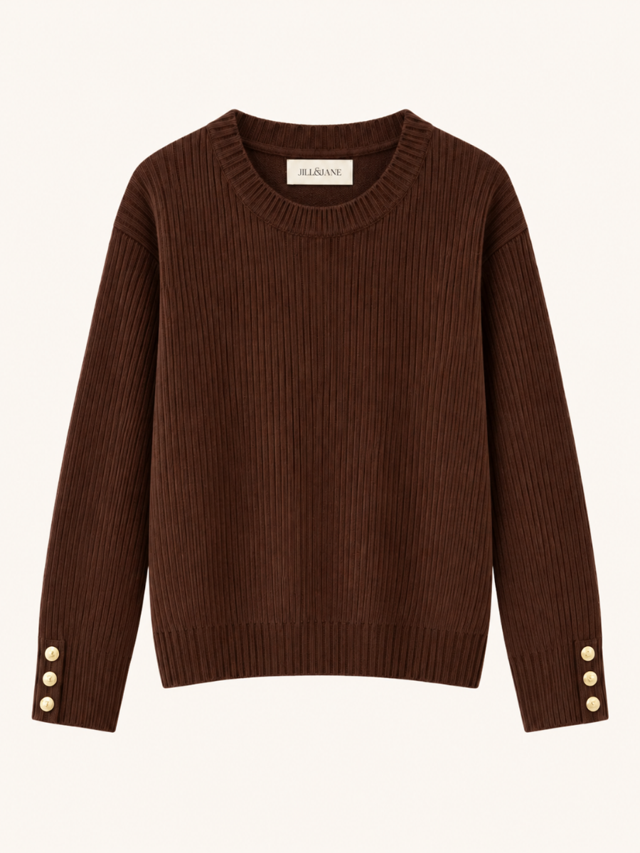 Ribbed Button Sweater