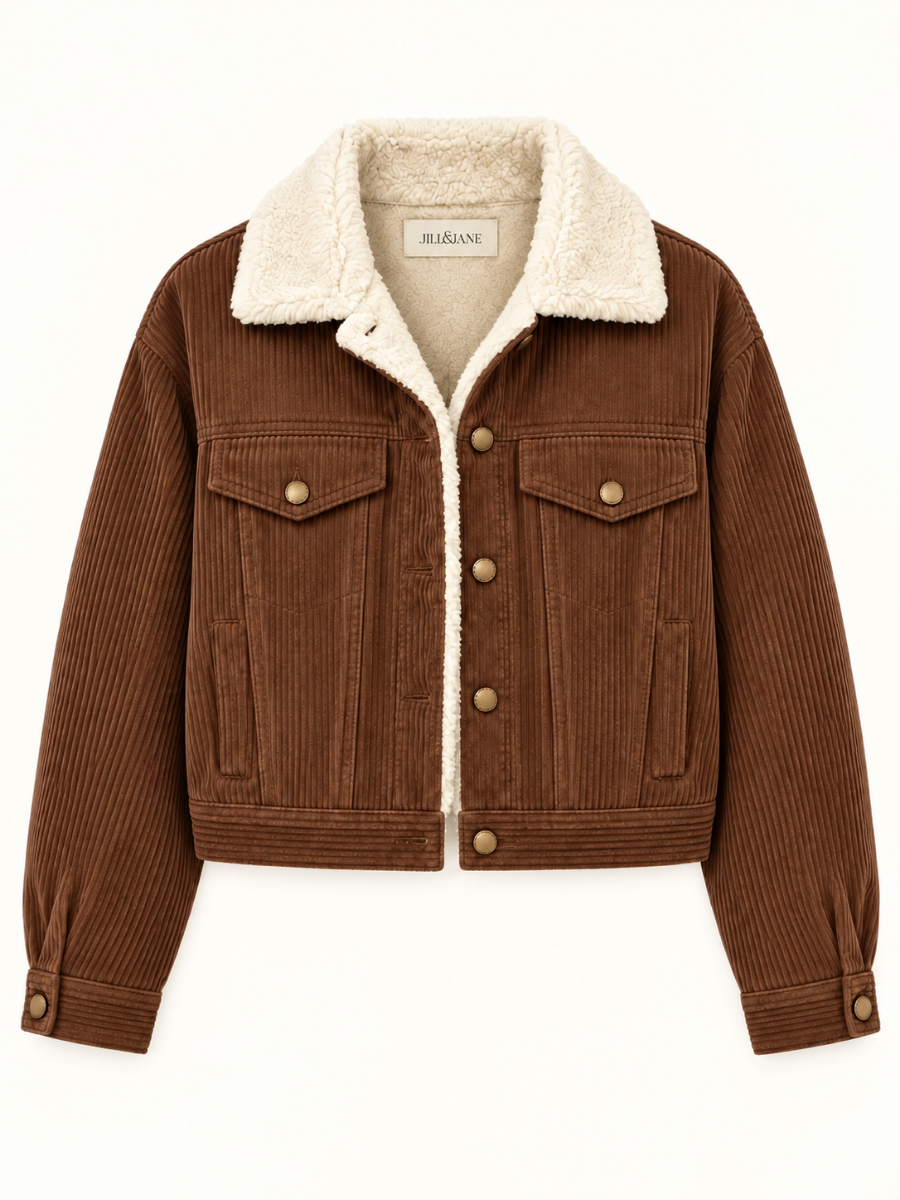 Sherpa-Lined Corduroy Jas