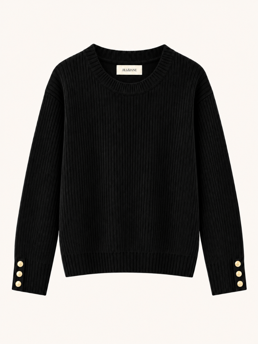 Ribbed Button Sweater