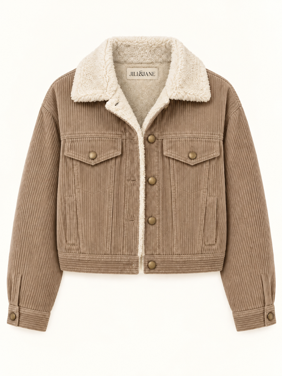 Sherpa-Lined Corduroy Jas