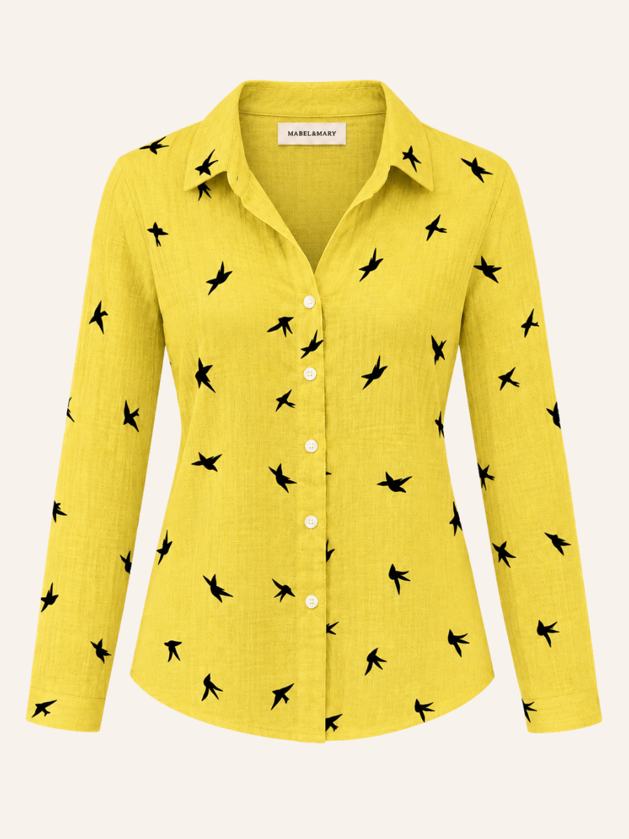Bird Print Blouse