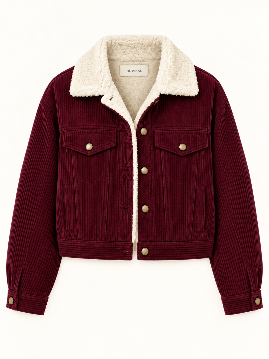 Sherpa-Lined Corduroy Jas