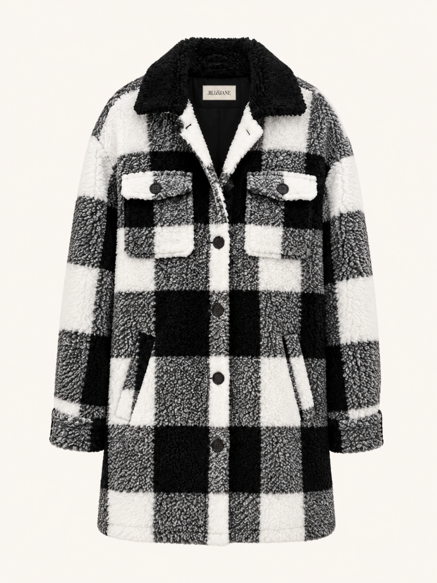 Checkered Teddy Coat