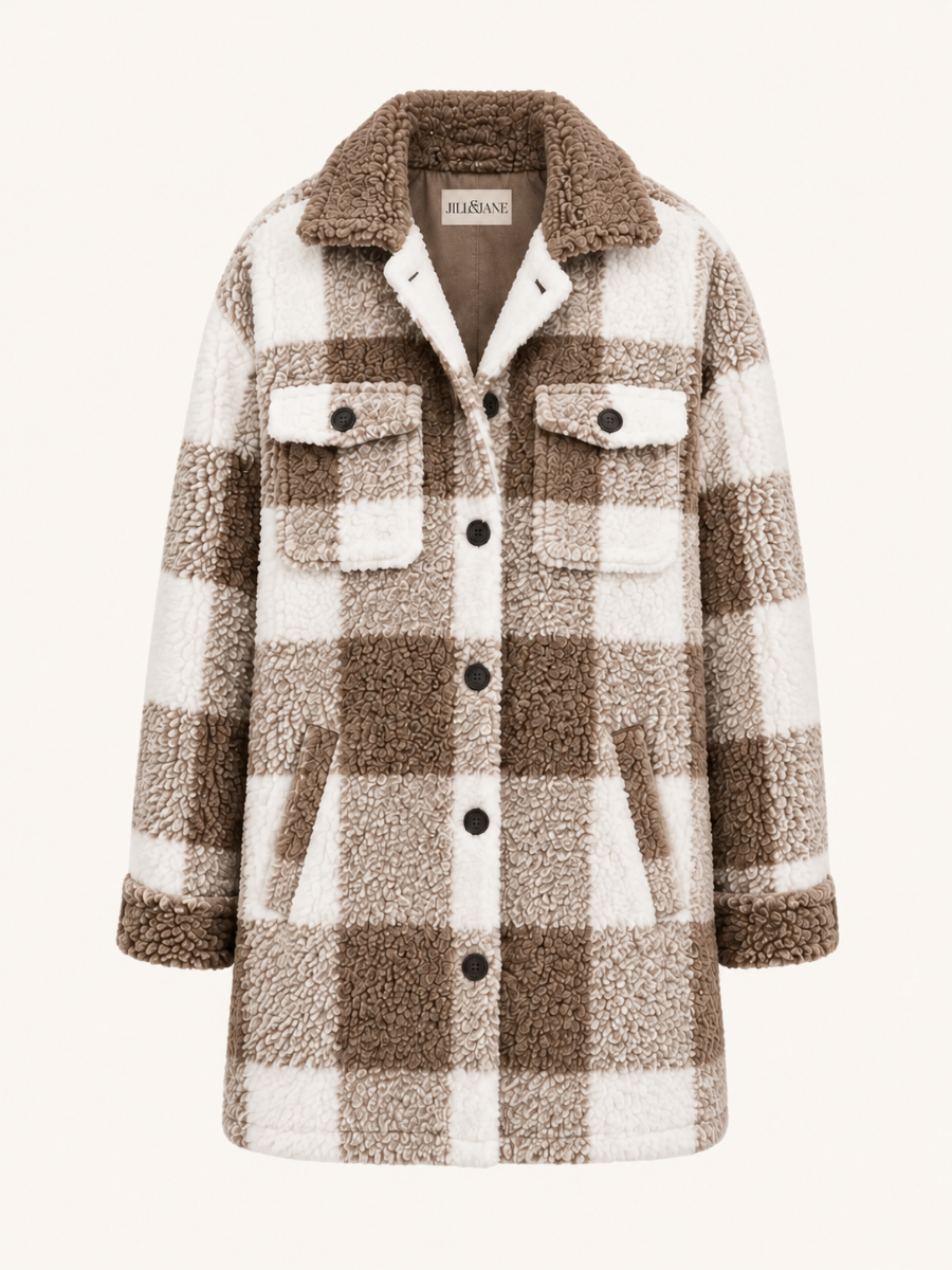 Checkered Teddy Coat