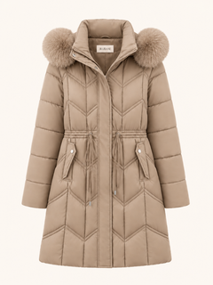 Fur-Trim Hooded Pufferjas
