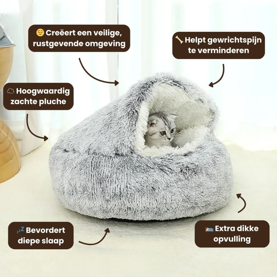 Luxe Kalmerend Slaapnest - Voor Katten & Kleine Honden
